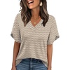 image:imageWIHOLL Womens Summer Tops Short Petal Sleeve Shirts Fashion V Neck Womens ClothingFloral 02