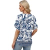 image:imageWIHOLL Womens Summer Tops Short Petal Sleeve Shirts Fashion V Neck Womens ClothingFloral 04
