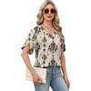 image:imageWIHOLL Womens Summer Tops Short Petal Sleeve Shirts Fashion V Neck Womens ClothingFloral 09