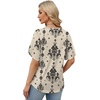image:imageWIHOLL Womens Summer Tops Short Petal Sleeve Shirts Fashion V Neck Womens ClothingFloral 09