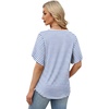 image:imageWIHOLL Womens Summer Tops Short Petal Sleeve Shirts Fashion V Neck Womens ClothingStriped 01