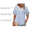 image:imageWIHOLL Womens Summer Tops Short Petal Sleeve Shirts Fashion V Neck Womens ClothingStriped 01