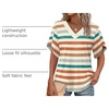 image:imageWIHOLL Womens Summer Tops Short Petal Sleeve Shirts Fashion V Neck Womens ClothingStriped 02