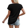 image:imageWIHOLL Womens Tops Basic Summer V Neck T Shirts Short Sleeve Dressy Casual Loose Fit Cute Tee Clothes Trendy Fashion Outfits0black