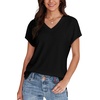 image:imageWIHOLL Womens Tops Basic Summer V Neck T Shirts Short Sleeve Dressy Casual Loose Fit Cute Tee Clothes Trendy Fashion Outfits0black