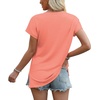 image:imageWIHOLL Womens Tops Basic Summer V Neck T Shirts Short Sleeve Dressy Casual Loose Fit Cute Tee Clothes Trendy Fashion Outfits0coral