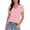 image:imageWIHOLL Womens Tops Basic Summer V Neck T Shirts Short Sleeve Dressy Casual Loose Fit Cute Tee Clothes Trendy Fashion Outfits1pink Stripe