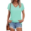image:imageWIHOLL Womens Tops Basic Summer V Neck T Shirts Short Sleeve Dressy Casual Loose Fit Cute Tee Clothes Trendy Fashion Outfits2aqua
