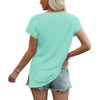 image:imageWIHOLL Womens Tops Basic Summer V Neck T Shirts Short Sleeve Dressy Casual Loose Fit Cute Tee Clothes Trendy Fashion Outfits2aqua