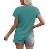 image:imageWIHOLL Womens Tops Basic Summer V Neck T Shirts Short Sleeve Dressy Casual Loose Fit Cute Tee Clothes Trendy Fashion Outfits2turquoise