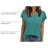 image:imageWIHOLL Womens Tops Basic Summer V Neck T Shirts Short Sleeve Dressy Casual Loose Fit Cute Tee Clothes Trendy Fashion Outfits2turquoise