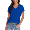 image:imageWIHOLL Womens Tops Basic Summer V Neck T Shirts Short Sleeve Dressy Casual Loose Fit Cute Tee Clothes Trendy Fashion Outfits3blue
