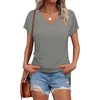 image:imageWIHOLL Womens Tops Basic Summer V Neck T Shirts Short Sleeve Dressy Casual Loose Fit Cute Tee Clothes Trendy Fashion Outfits3grey