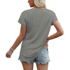 image:imageWIHOLL Womens Tops Basic Summer V Neck T Shirts Short Sleeve Dressy Casual Loose Fit Cute Tee Clothes Trendy Fashion Outfits3grey