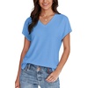 image:imageWIHOLL Womens Tops Basic Summer V Neck T Shirts Short Sleeve Dressy Casual Loose Fit Cute Tee Clothes Trendy Fashion Outfits3light Blue
