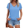 image:imageWIHOLL Womens Tops Basic Summer V Neck T Shirts Short Sleeve Dressy Casual Loose Fit Cute Tee Clothes Trendy Fashion Outfits3light Blue
