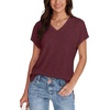 image:imageWIHOLL Womens Tops Basic Summer V Neck T Shirts Short Sleeve Dressy Casual Loose Fit Cute Tee Clothes Trendy Fashion Outfits3rust Red