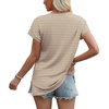 image:imageWIHOLL Womens Tops Basic Summer V Neck T Shirts Short Sleeve Dressy Casual Loose Fit Cute Tee Clothes Trendy Fashion Outfits4brown Geo