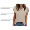 image:imageWIHOLL Womens Tops Basic Summer V Neck T Shirts Short Sleeve Dressy Casual Loose Fit Cute Tee Clothes Trendy Fashion Outfits4brown Geo