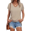 image:imageWIHOLL Womens Tops Basic Summer V Neck T Shirts Short Sleeve Dressy Casual Loose Fit Cute Tee Clothes Trendy Fashion Outfits4brown Geo