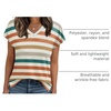 image:imageWIHOLL Womens Tops Basic Summer V Neck T Shirts Short Sleeve Dressy Casual Loose Fit Cute Tee Clothes Trendy Fashion Outfits4orange Striped