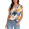 image:imageWIHOLL Womens Tops Basic Summer V Neck T Shirts Short Sleeve Dressy Casual Loose Fit Cute Tee Clothes Trendy Fashion Outfits4watercolor Floral
