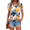 image:imageWIHOLL Womens Tops Basic Summer V Neck T Shirts Short Sleeve Dressy Casual Loose Fit Cute Tee Clothes Trendy Fashion Outfits4watercolor Floral