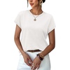 image:imageWIHOLL Short Sleeve Sweater for Women Summer Tops Crew Neck Fashion Clothing Tshirts Shirts Travel Outfits Dressy CasualWhite