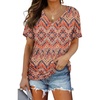 image:imageWIHOLL Womens Summer TShirts Short Sleeve V Neck Dolman Tops with Side Shirring Loose Fit Shirts Spring Fashion3boho Orange