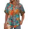 image:imageWIHOLL Womens Summer Tops Short Petal Sleeve Shirts Fashion V Neck Womens ClothingFloral 06
