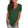 image:imageWIHOLL Womens Tops Short Sleeve V Neck Tshirts with Mock Up Pocket Fahion Summer Clothes Loose FitGreen