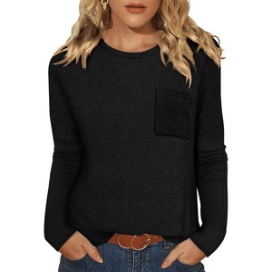 image:imageWIHOLL Long Sleeve Shirts for Women Waffle Knit Trendy Fall Fashion 2026 Dressy Casual Blouses Teacher OutfitsBlack