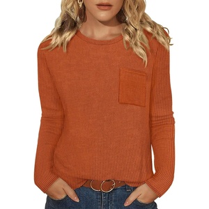 image:imageWIHOLL Long Sleeve Shirts for Women Waffle Knit Trendy Fall Fashion 2026 Dressy Casual Blouses Teacher OutfitsCaramel