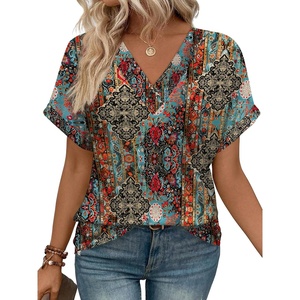 image:imageWIHOLL Womens Summer Tops Short Dolman Sleeve Shirts 2026 Fashion V Neck Outfits Clothes3vintage Boho