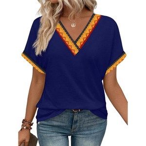 image:imageWIHOLL Womens Summer Tops Short Dolman Sleeve Shirts 2026 Fashion V Neck Outfits Clothes4navy