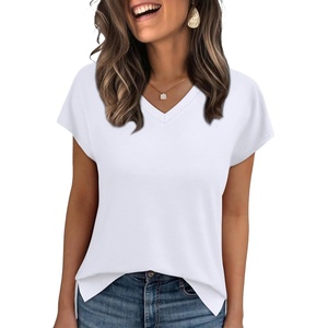 image:imageWIHOLL Womens Tops Basic Summer V Neck T Shirts Short Sleeve Dressy Casual Loose Fit Cute Tee Clothes Trendy Fashion Outfits0white