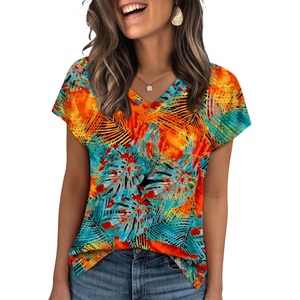 image:imageWIHOLL Womens Tops Basic Summer V Neck T Shirts Short Sleeve Dressy Casual Loose Fit Cute Tee Clothes Trendy Fashion Outfits4coconut Bloom