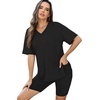 image:imageWIHOLL 2 Piece Lounge Sets for Women Summer Oversized Tshirts Biker Shorts Casual Airport Vacation OutfitsBlack