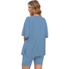 image:imageWIHOLL 2 Piece Lounge Sets for Women Summer Oversized Tshirts Biker Shorts Casual Airport Vacation OutfitsBlue