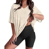image:imageWIHOLL 2 Piece Lounge Sets for Women Summer Oversized Tshirts Biker Shorts Casual Airport Vacation OutfitsDye Tie Apricot