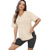 image:imageWIHOLL 2 Piece Lounge Sets for Women Summer Oversized Tshirts Biker Shorts Casual Airport Vacation OutfitsDye Tie Apricot