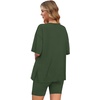 image:imageWIHOLL 2 Piece Lounge Sets for Women Summer Oversized Tshirts Biker Shorts Casual Airport Vacation OutfitsGreen