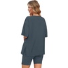image:imageWIHOLL 2 Piece Lounge Sets for Women Summer Oversized Tshirts Biker Shorts Casual Airport Vacation OutfitsGrey Blue