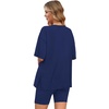 image:imageWIHOLL 2 Piece Lounge Sets for Women Summer Oversized Tshirts Biker Shorts Casual Airport Vacation OutfitsNavy