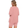 image:imageWIHOLL 2 Piece Lounge Sets for Women Summer Oversized Tshirts Biker Shorts Casual Airport Vacation OutfitsPink