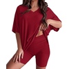image:imageWIHOLL 2 Piece Lounge Sets for Women Summer Oversized Tshirts Biker Shorts Casual Airport Vacation OutfitsWinered