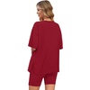image:imageWIHOLL 2 Piece Lounge Sets for Women Summer Oversized Tshirts Biker Shorts Casual Airport Vacation OutfitsWinered