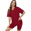 image:imageWIHOLL 2 Piece Lounge Sets for Women Summer Oversized Tshirts Biker Shorts Casual Airport Vacation OutfitsWinered