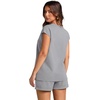 image:imageWIHOLL 2 Piece Sets for Women Casual Summer Travel Vacation Outfits Cap Sleeve Shorts Lounge SetGrey