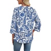image:imageWIHOLL 34 Length Sleeve Womens Tops Boho V Neck Lace Shirt Trendy Blouses Dressy Casual Vacation Clothes S3XL02  White Tribal Blue Floral